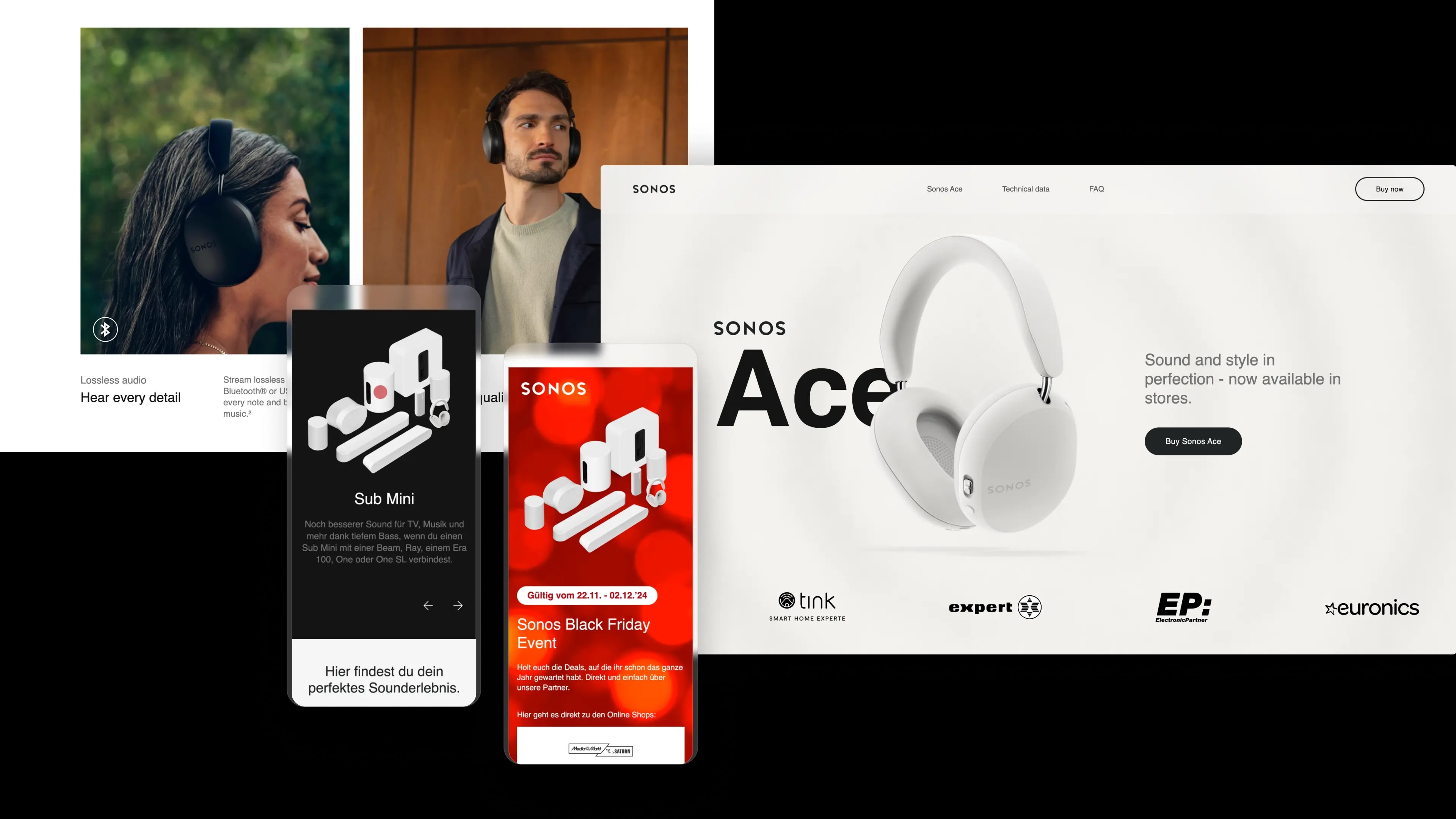 Sonos case study screenshots collage hero