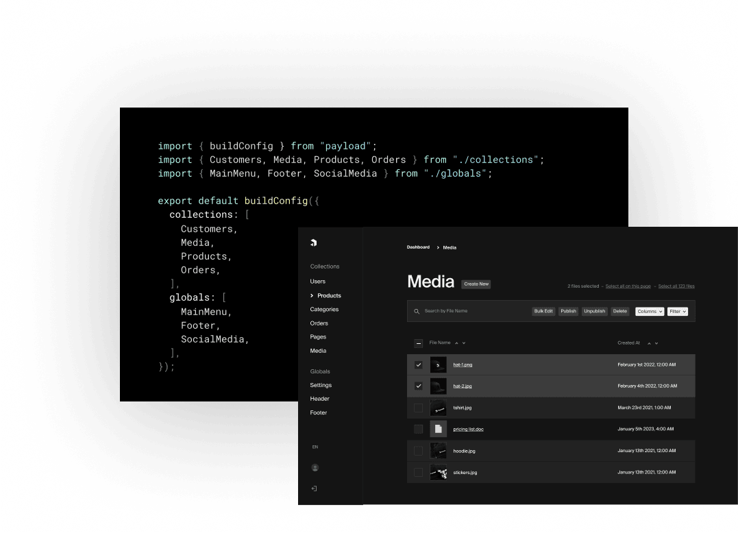 Code and Admin UI example
