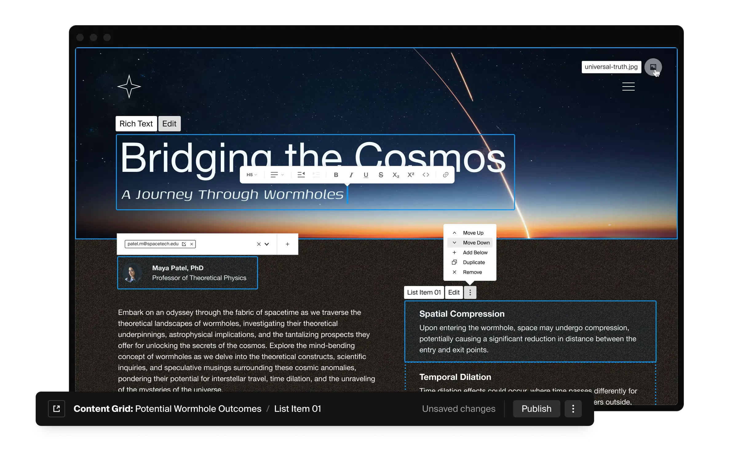 Use Payload Visual Editing to update rich text, relationships, media, and more